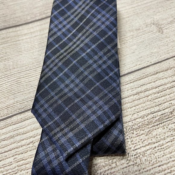 Men's Neck Tie Bar III Cooper Plaid Blue - Picture 3 of 4
